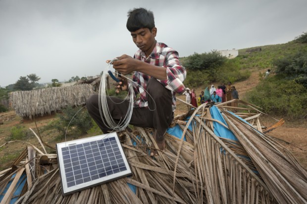 Bild 6: PV-Modul im Einsatz, Klimaschutzprojekt in Indien